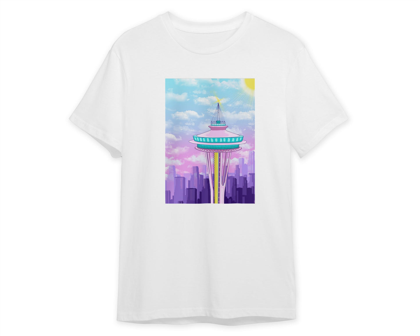 seattle tower with sunrise - @beautifulday