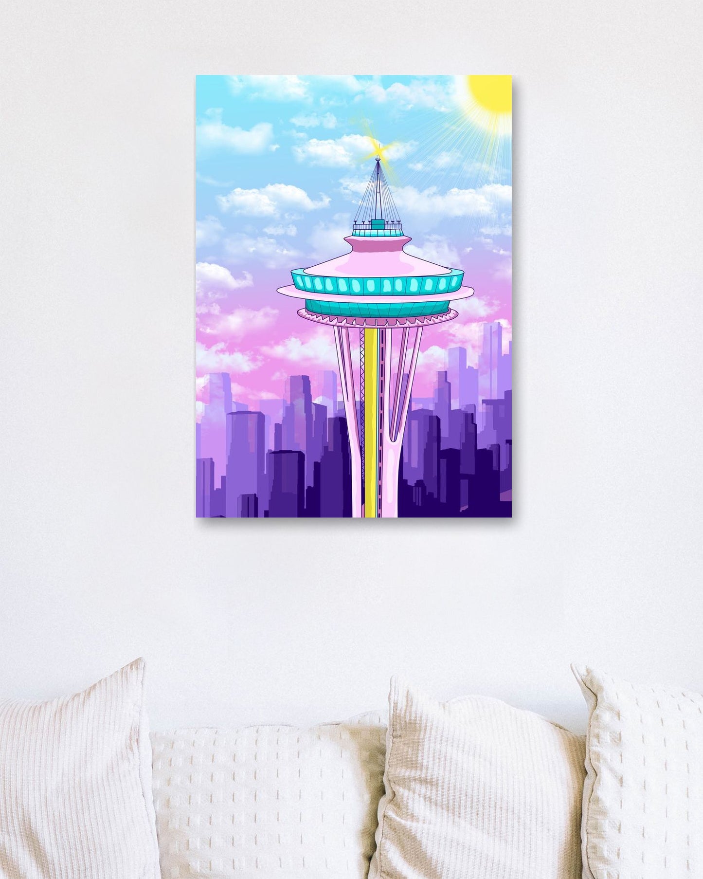 seattle tower with sunrise - @beautifulday