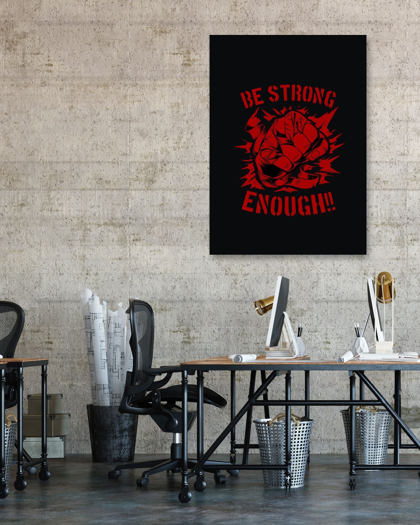 Be Strong Enough Motivational Wall Art - @Destrophya