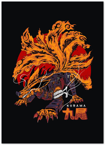 Kurama Ninetailed Demon Fox Naruto Wall Art - @Destrophya