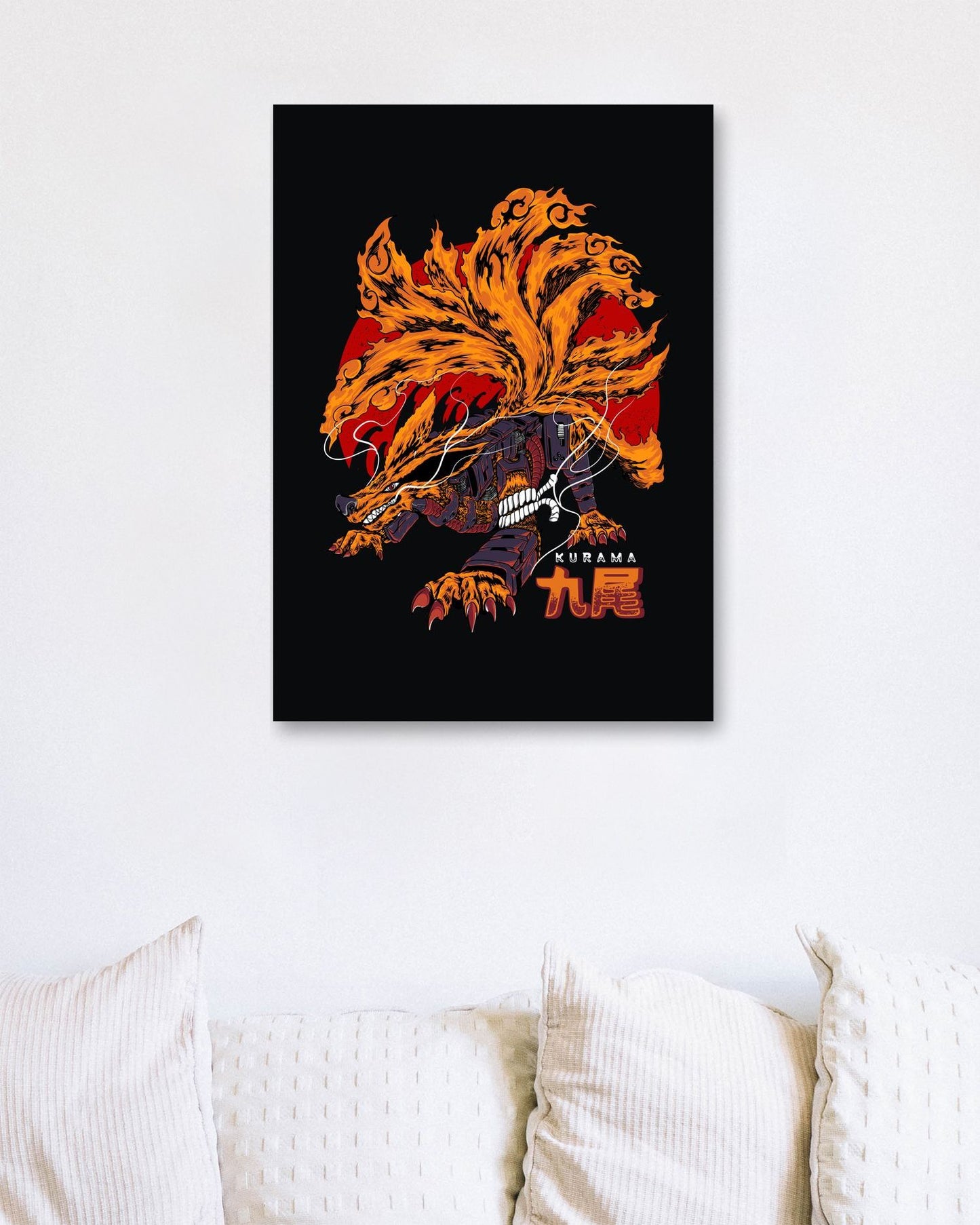 Kurama Ninetailed Demon Fox Naruto Wall Art - @Destrophya