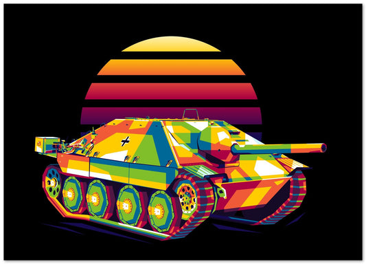 Jagdpanzer 38 Hetzer in WPAP Illustration - @lintank_popart