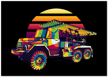 Katyusha Rocket Launcher in WPAP Illustration - @lintank_popart