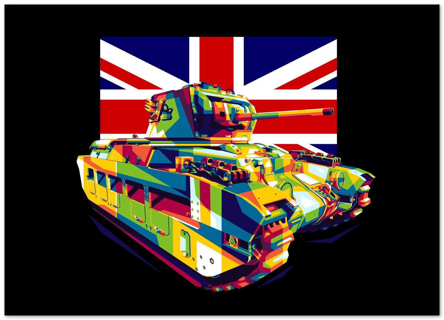 Matilda II Infantry Tank in WPAP Illustration - @lintank_popart