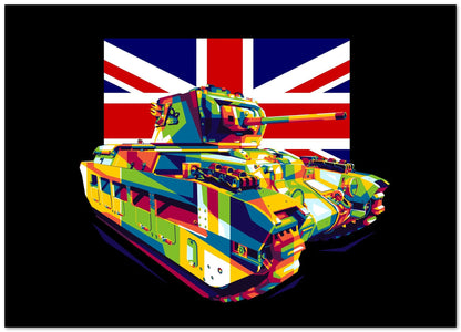 Matilda II Infantry Tank in WPAP Illustration - @lintank_popart