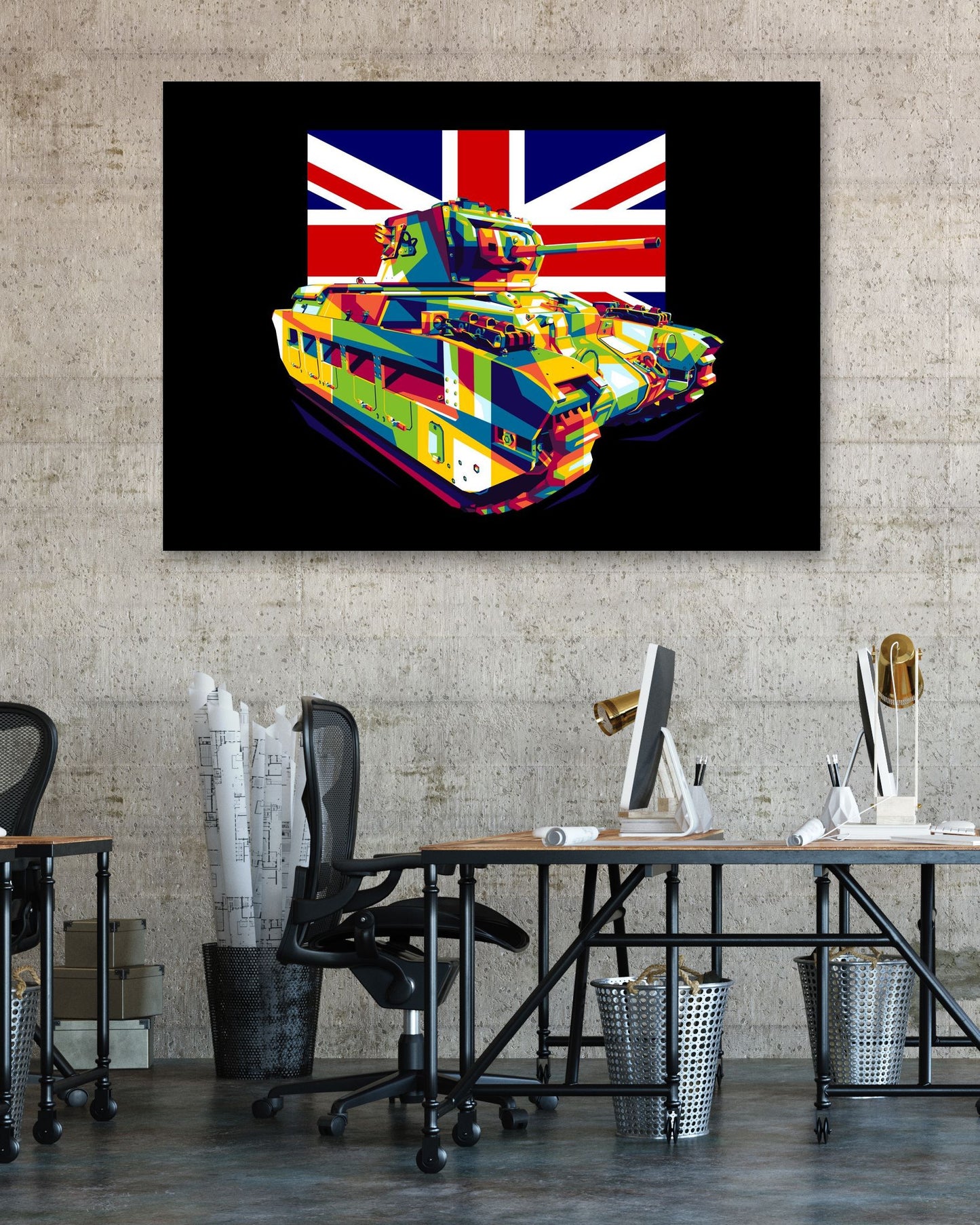 Matilda II Infantry Tank in WPAP Illustration - @lintank_popart