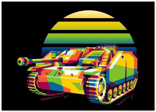 STUG III G in WPAP illustration - @lintank_popart