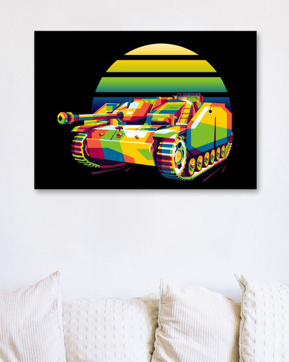 STUG III G in WPAP illustration - @lintank_popart