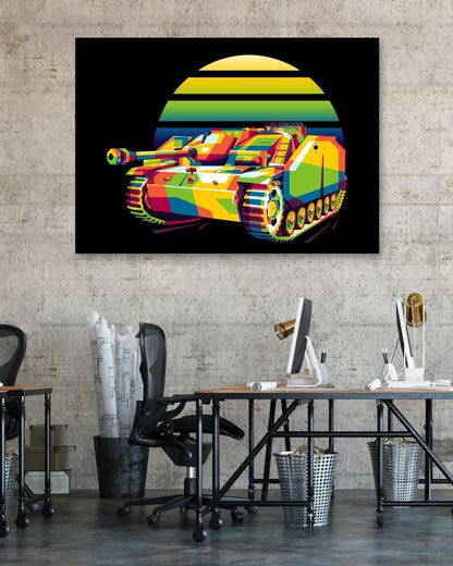 STUG III G in WPAP illustration - @lintank_popart