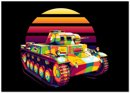 Panzer II in WPAP Illustration - @lintank_popart