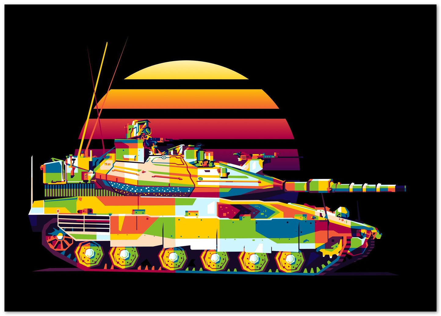 Merkava MBT in WPAP Illustration - @lintank_popart