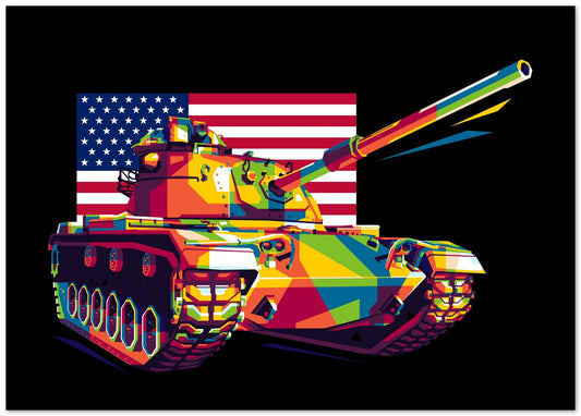 M60 Patton MBT in WPAP Illustration - @lintank_popart