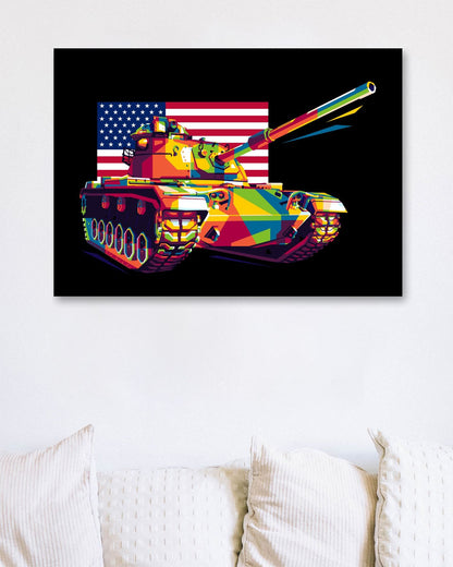 M60 Patton MBT in WPAP Illustration - @lintank_popart