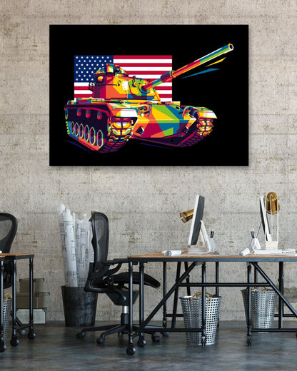 M60 Patton MBT in WPAP Illustration - @lintank_popart