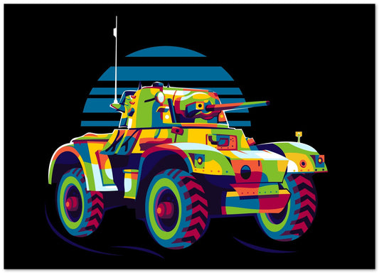 Daimler Armoured Car in Pop Art Illustration - @lintank_popart