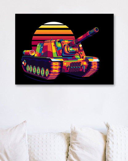 ISU-152 Heavy Destroyer in Pop Art Illustration - @lintank_popart