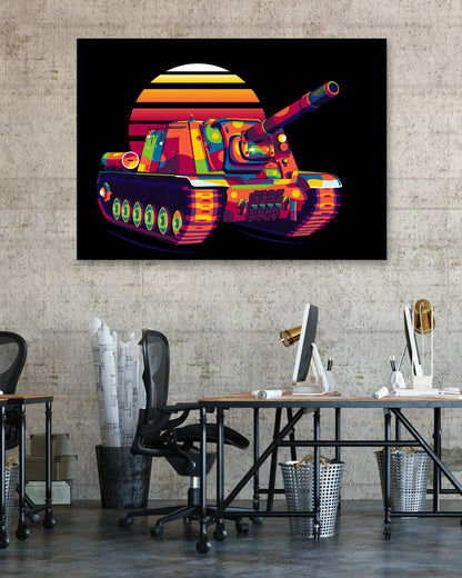 ISU-152 Heavy Destroyer in Pop Art Illustration - @lintank_popart