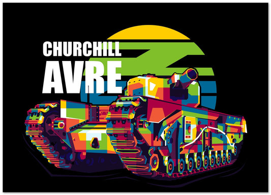 Churchill AVRE in WPAP Illustration - @lintank_popart