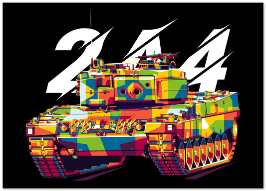 Leopard 2A4 MBT in WPAP Illustration - @lintank_popart