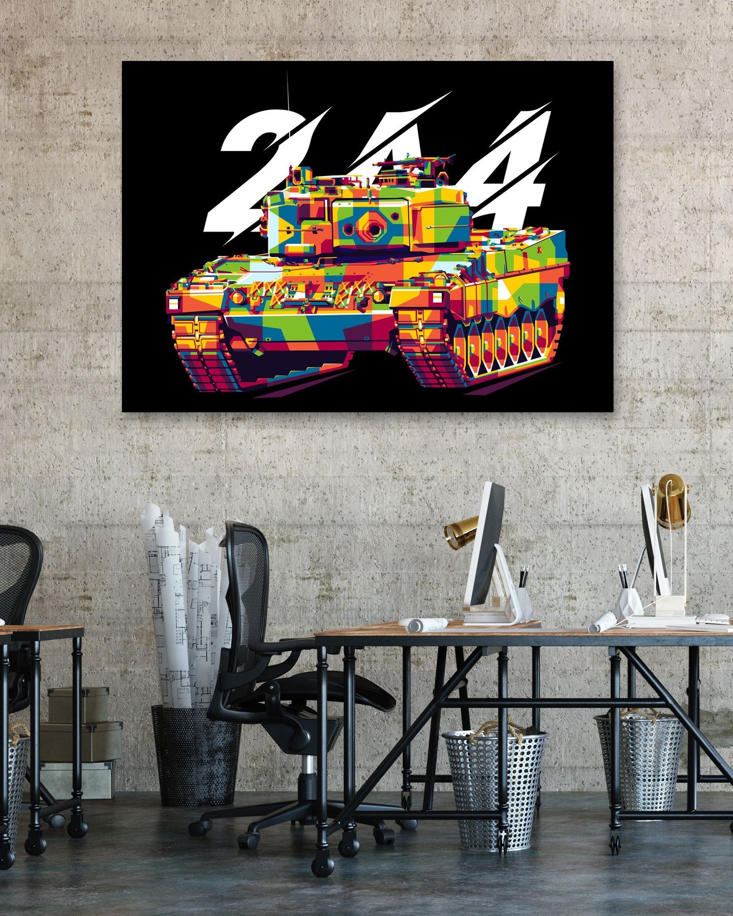 Leopard 2A4 MBT in WPAP Illustration - @lintank_popart