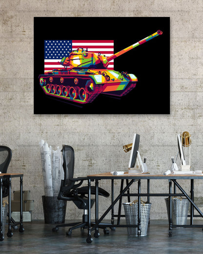 M47 Patton in WPAP Illustration - @lintank_popart