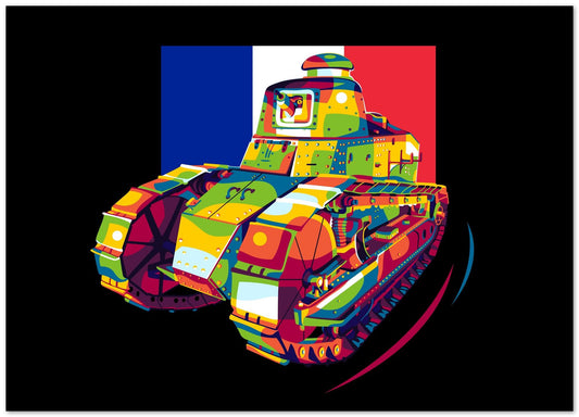 Renault FT-17 in Pop Art Illustration - @lintank_popart