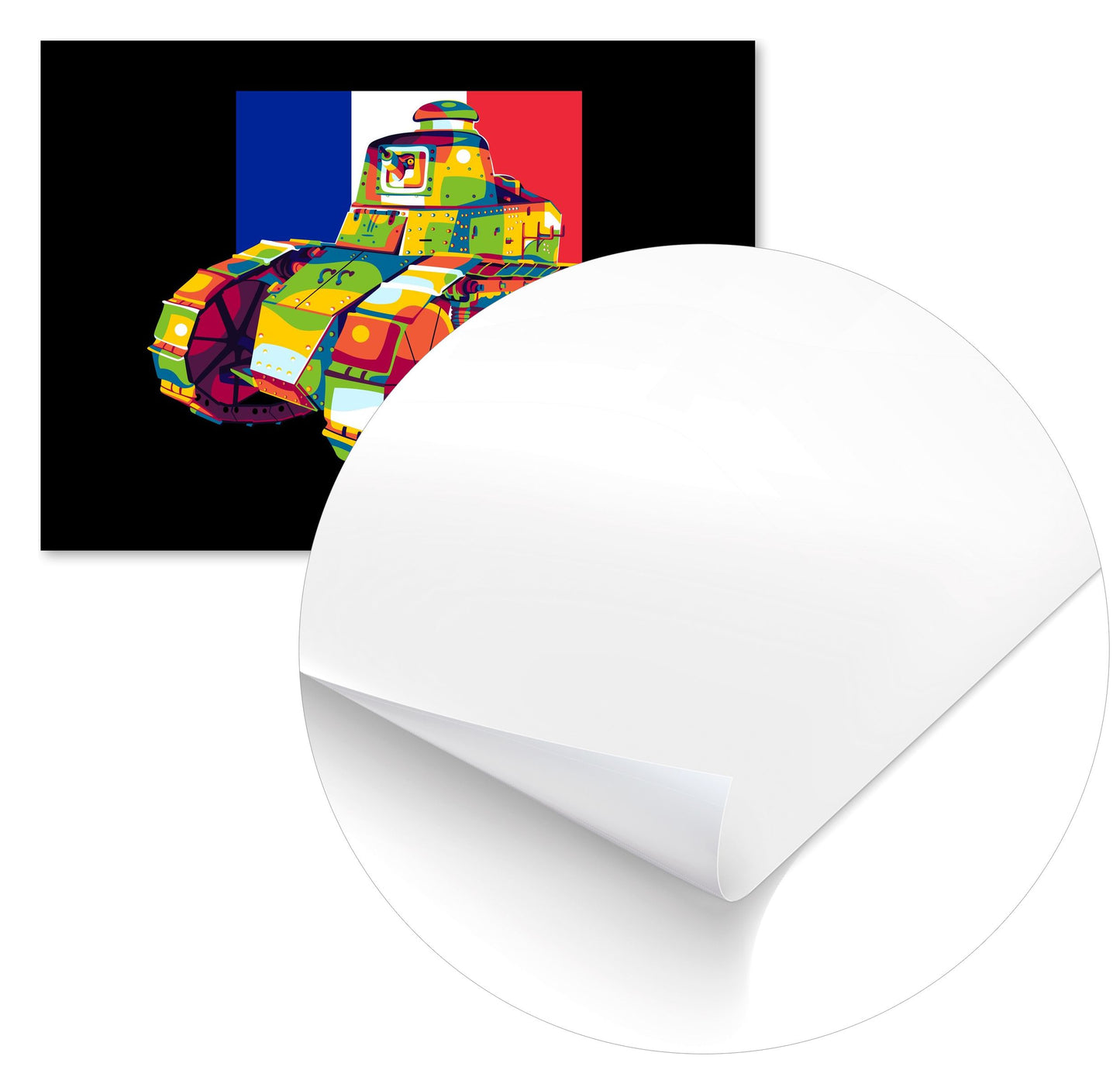 Renault FT-17 in Pop Art Illustration - @lintank_popart