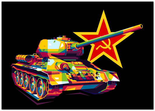 T-34-85 in WPAP Illustration - @lintank_popart