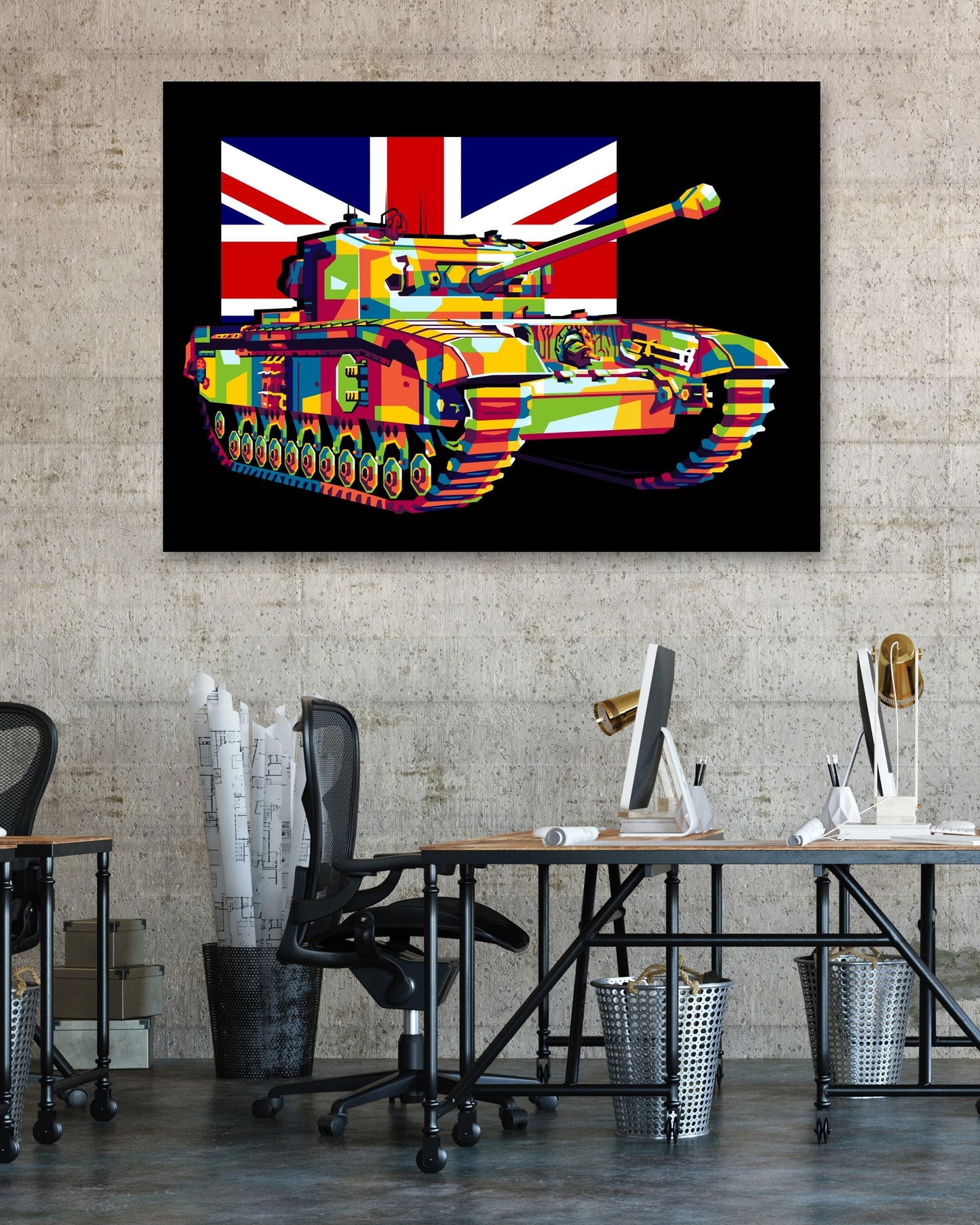 Black Prince Tank in WPAP Illustration - @lintank_popart