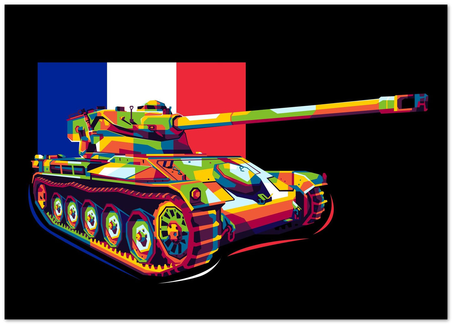 AMX-13 Light Tank in WPAP Illustration - @lintank_popart