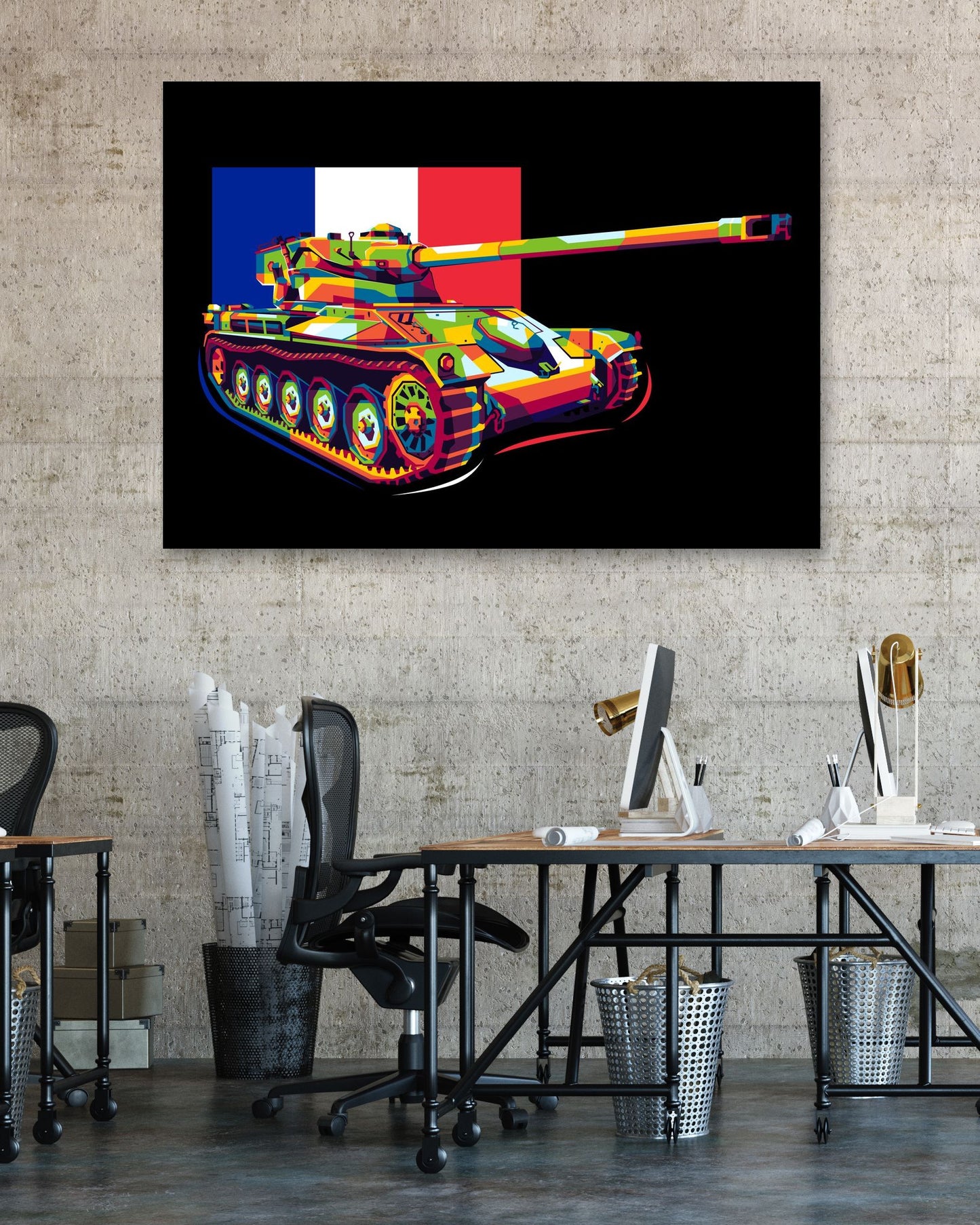 AMX-13 Light Tank in WPAP Illustration - @lintank_popart
