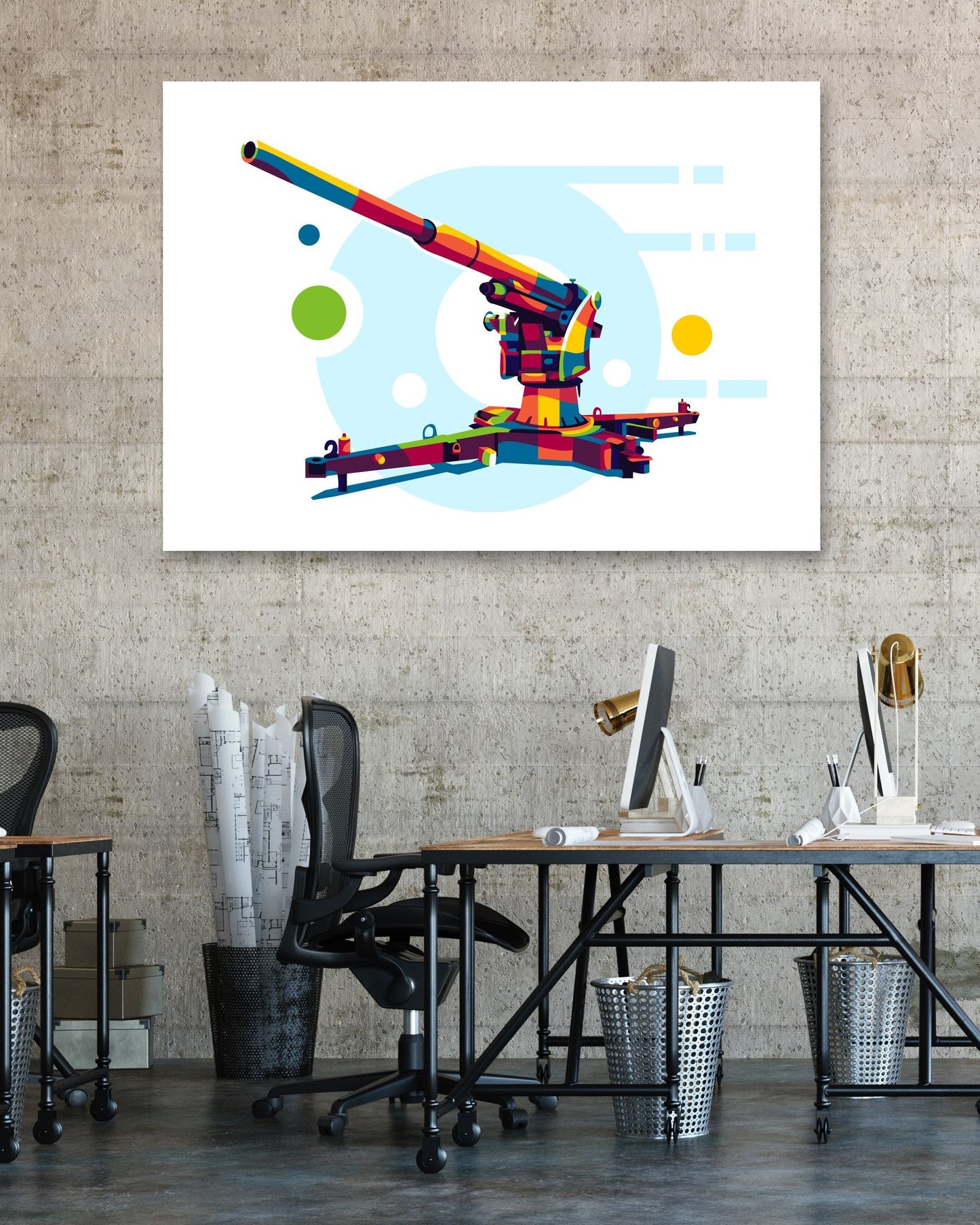 Flak 88mm in Pop Art Illustration - @lintank_popart