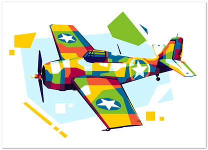 F4F-4 Wildcat in WPAP Illustration - @lintank_popart