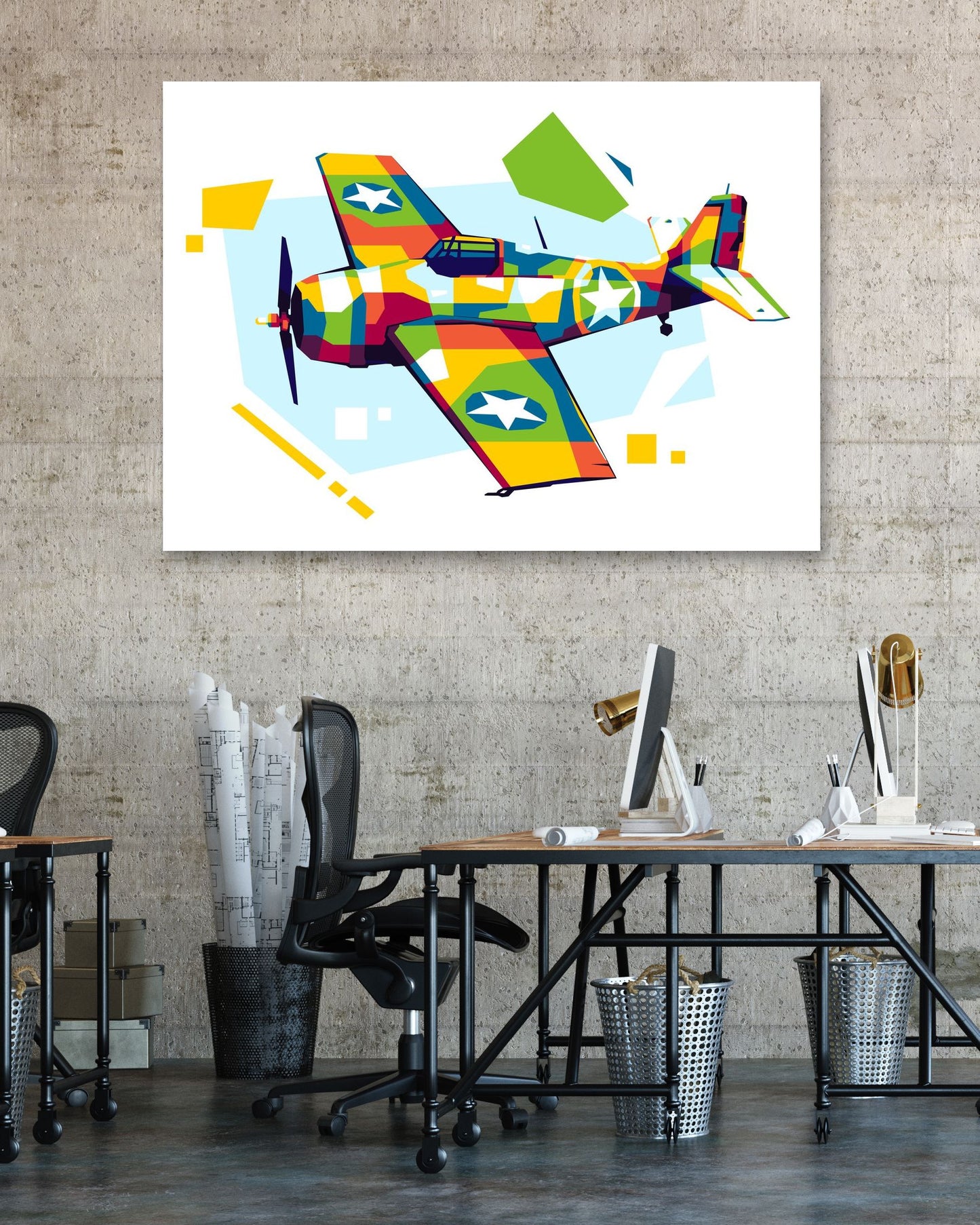 F4F-4 Wildcat in WPAP Illustration - @lintank_popart