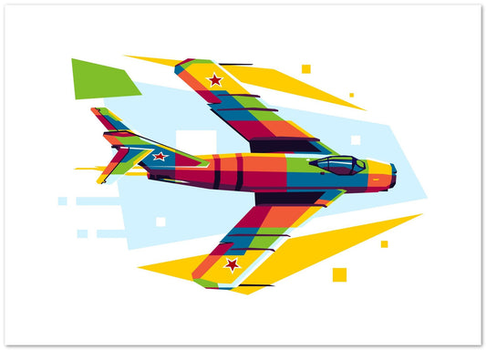 MiG-17 in WPAP Illustration - @lintank_popart