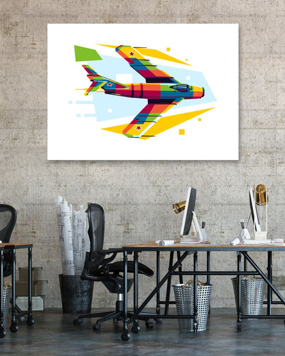 MiG-17 in WPAP Illustration - @lintank_popart