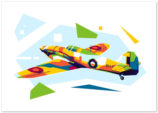 Hawker Hurricane in WPAP Illustration - @lintank_popart