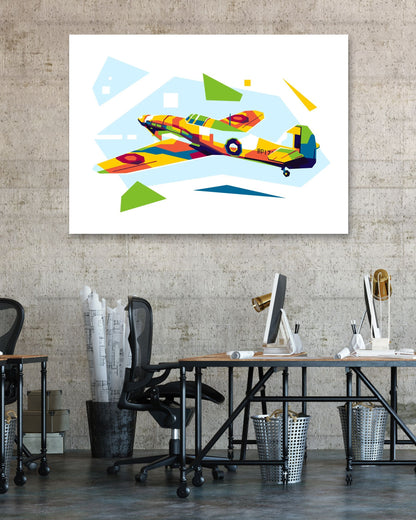 Hawker Hurricane in WPAP Illustration - @lintank_popart