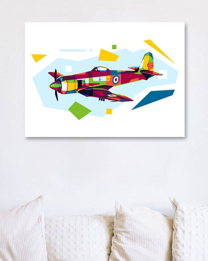 Hawker Sea Fury in WPAP Illustration - @lintank_popart