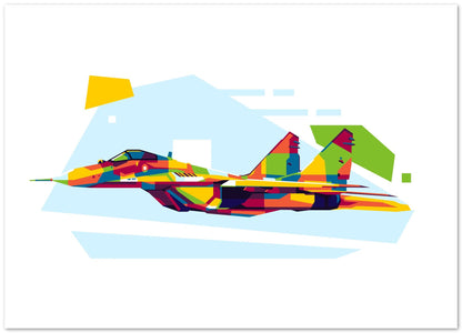 MiG-29 in WPAP Illustration - @lintank_popart