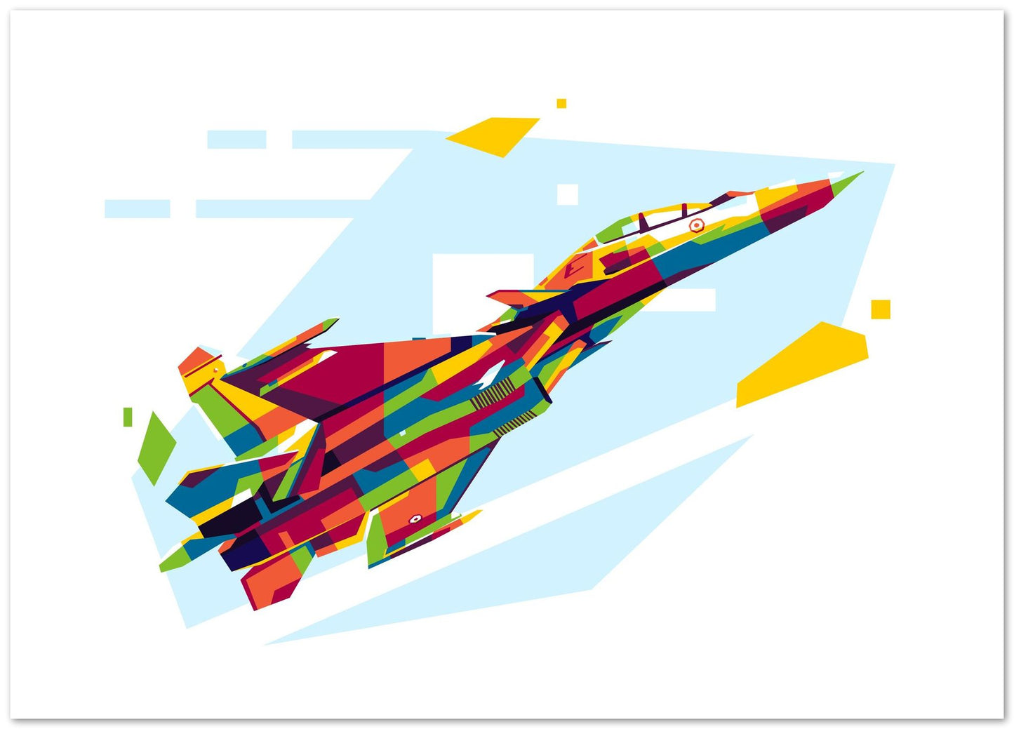 SU-30MKI in WPAP Illustration - @lintank_popart