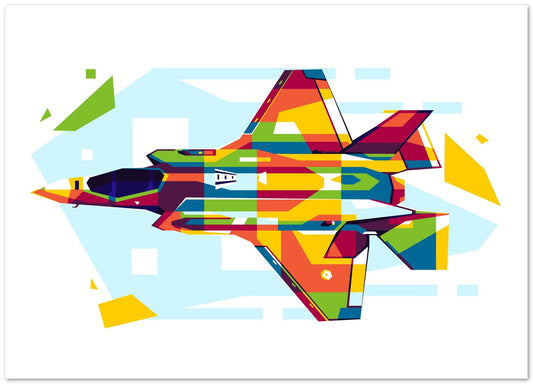 F-35 Lightning II in WPAP Illustration - @lintank_popart