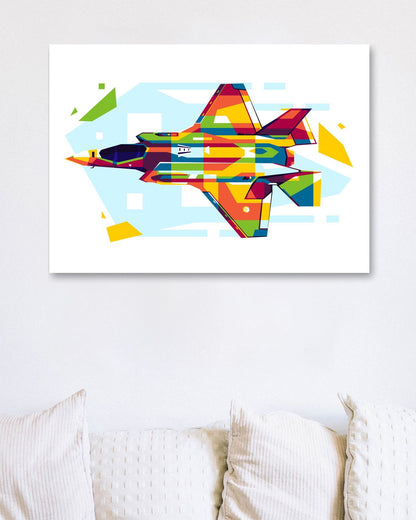 F-35 Lightning II in WPAP Illustration - @lintank_popart