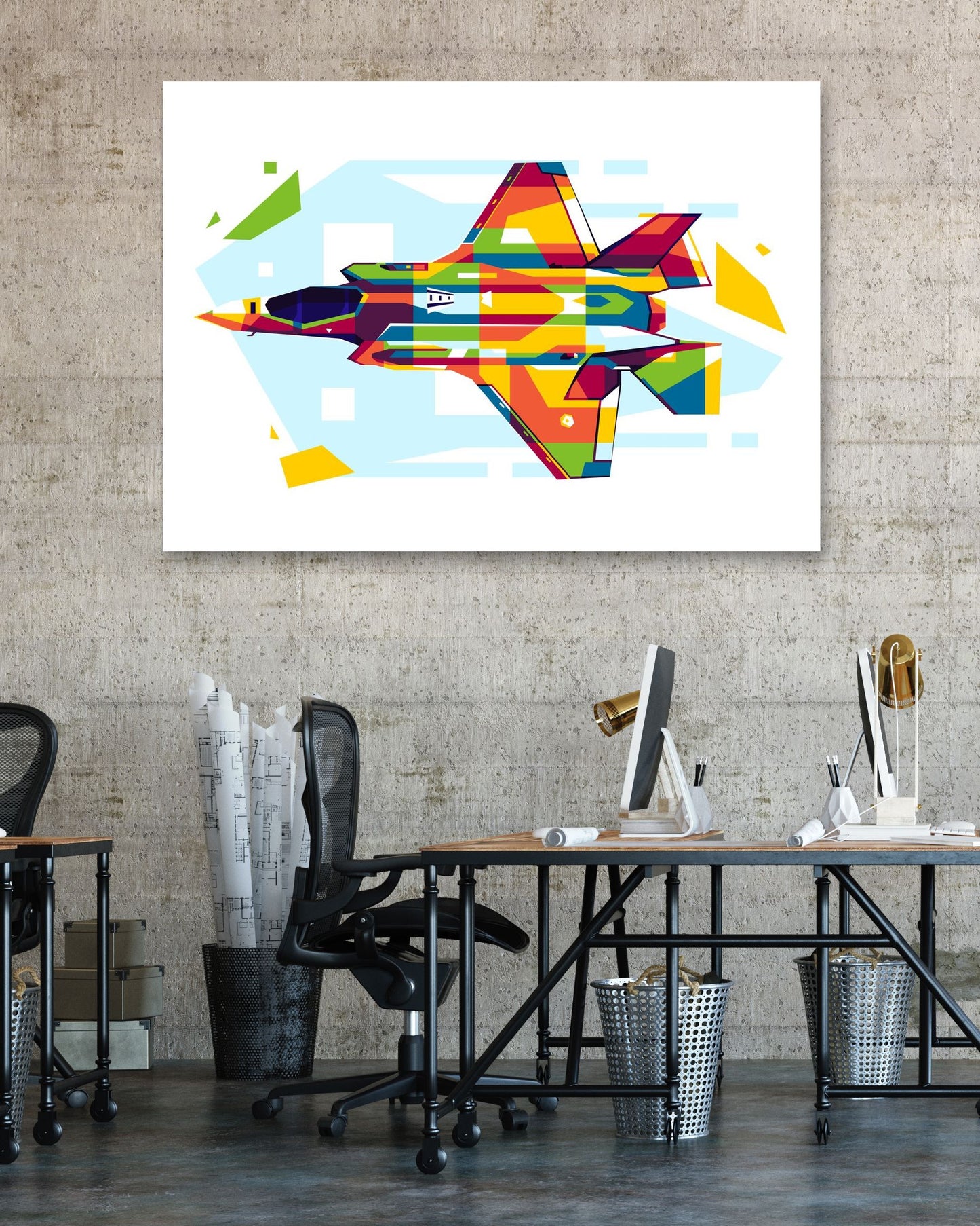 F-35 Lightning II in WPAP Illustration - @lintank_popart