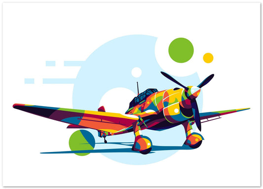 Junkers Ju 87 in Pop Art Illustration - @lintank_popart