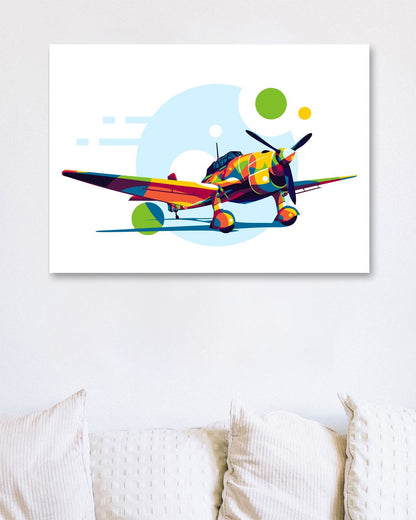 Junkers Ju 87 in Pop Art Illustration - @lintank_popart