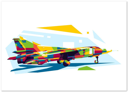 MiG-23 in WPAP Illustration - @lintank_popart