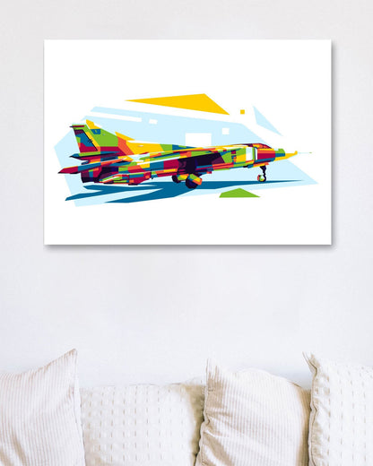 MiG-23 in WPAP Illustration - @lintank_popart