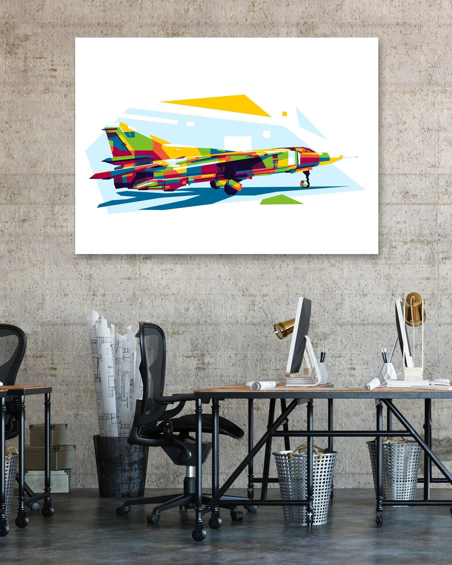 MiG-23 in WPAP Illustration - @lintank_popart