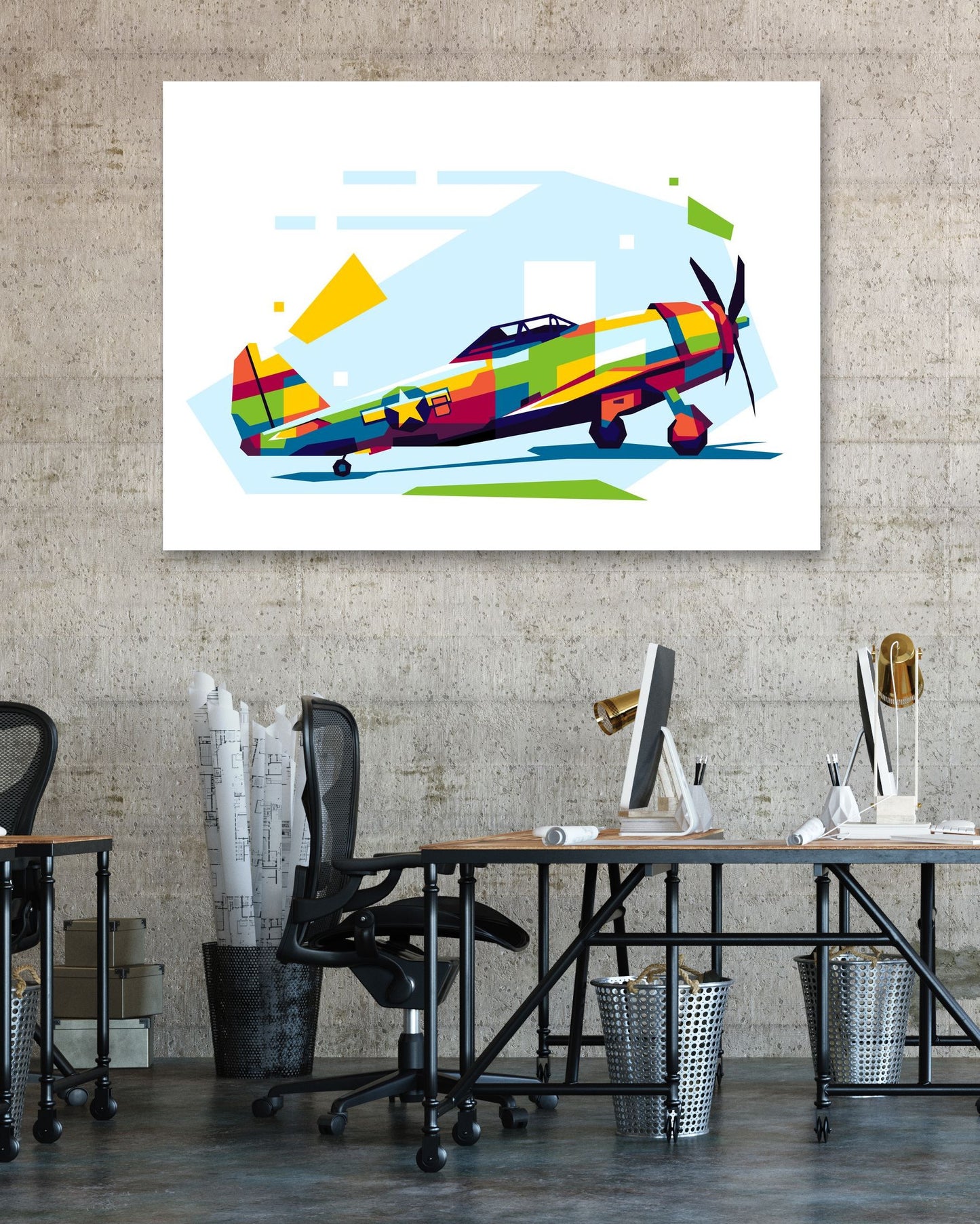 P-47 Thunderbolt in WPAP Illustration - @lintank_popart